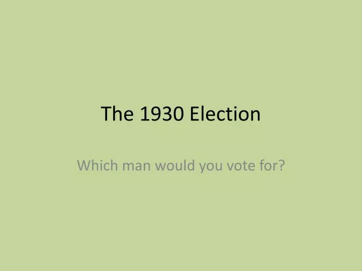 the 1930 election