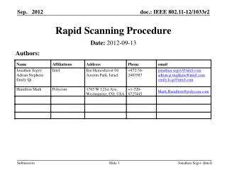 Rapid Scanning Procedure