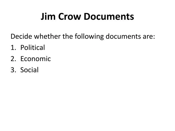 jim crow documents
