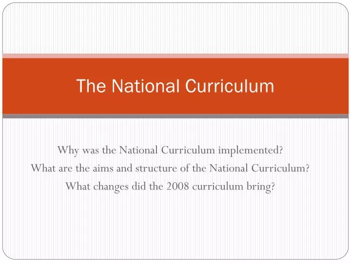 the national curriculum