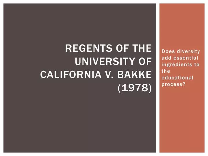 regents of the university of california v bakke 1978