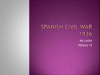Spanish Civil War 1936