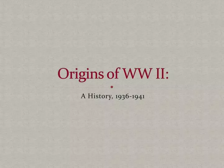 origins of ww ii