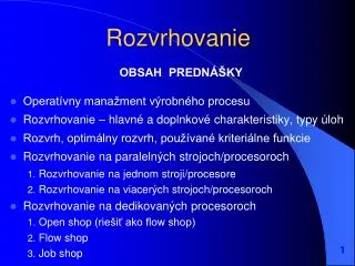 rozvrhovanie