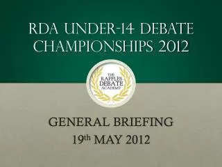 RDA Under-14 Debate Championships 2012