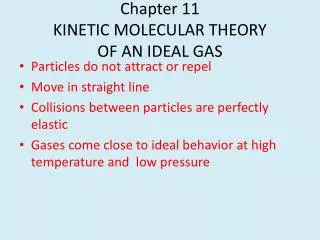 chapter 11 kinetic molecular theory of an ideal gas