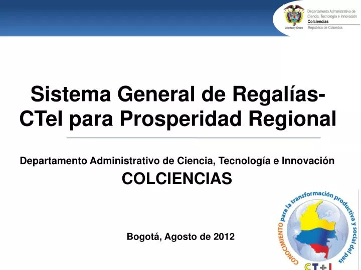 sistema general de regal as ctei para prosperidad regional