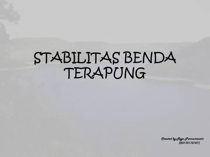 stabilitas benda terapung