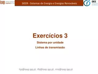 SIEER - Sistemas de Energia e Energias Renováveis