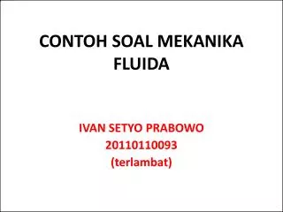 contoh soal mekanika fluida