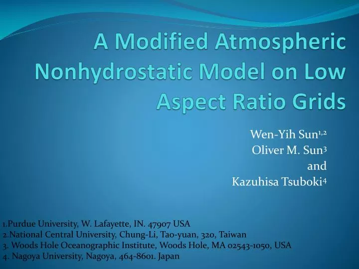 a modified atmospheric nonhydrostatic model on low aspect ratio grids