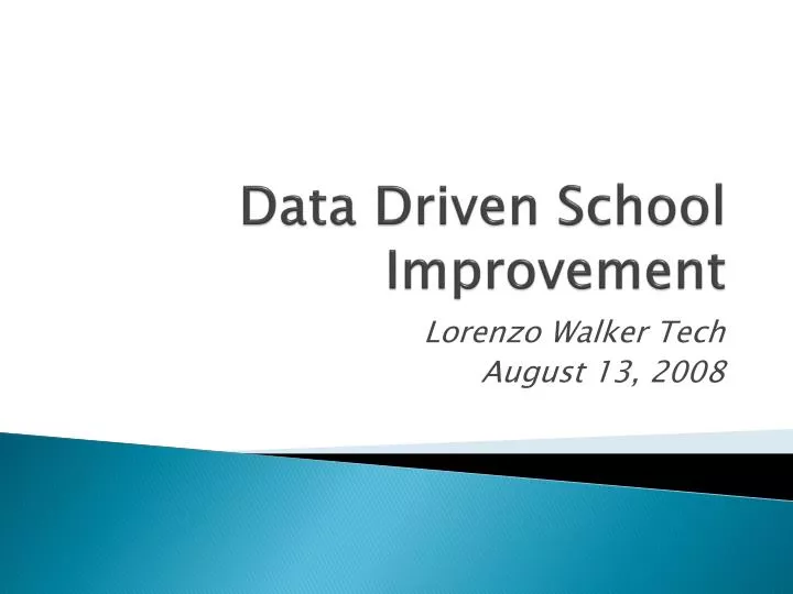 data driven school improvement