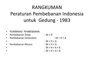 RANGKUMAN Peraturan Pembebanan Indonesia untuk Gedung - 1983