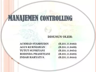 manajemen controlling