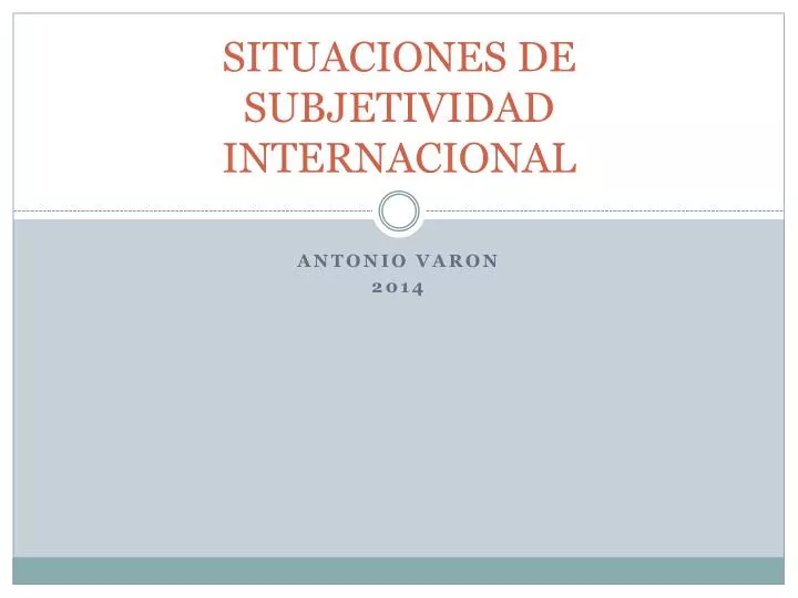 situaciones de subjetividad internacional