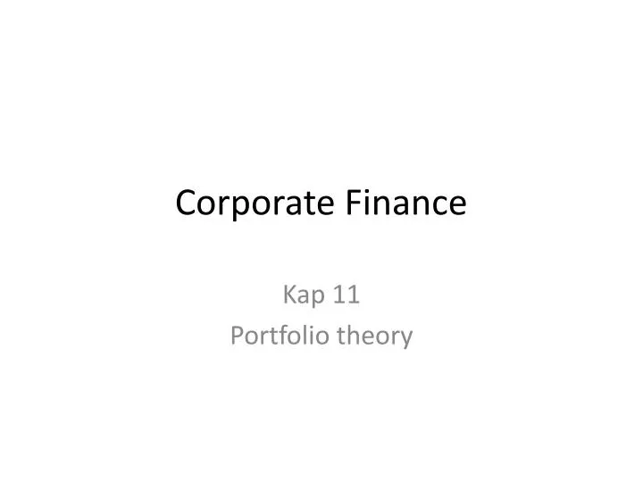 corporate finance