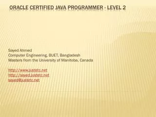 Oracle Certified java programmer - level 2