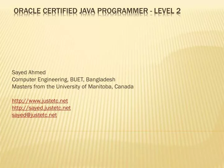 oracle certified java programmer level 2