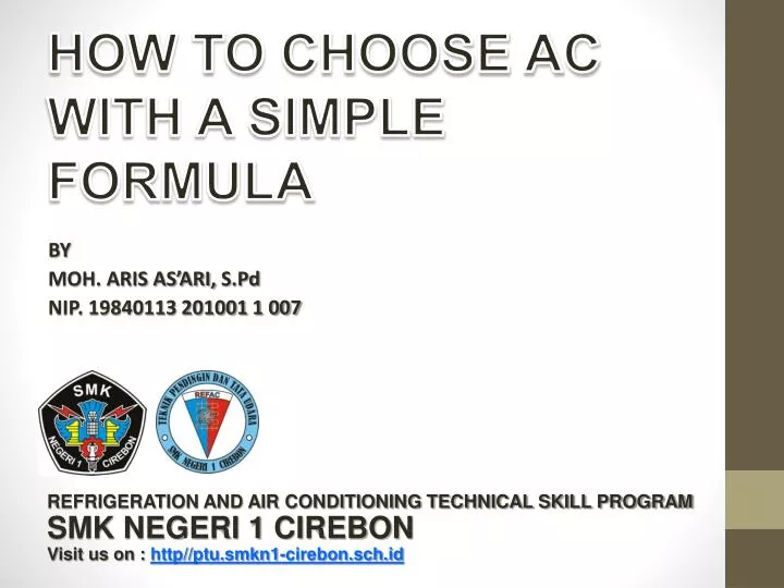 how to choose ac with a simple formula