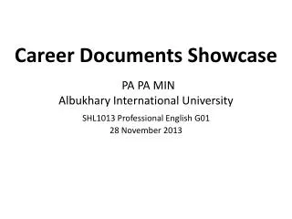 Career Documents Showcase