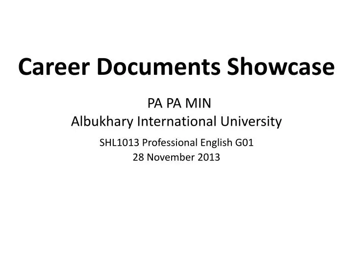 career documents showcase