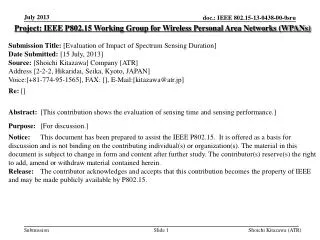 Project: IEEE P802.15 Working Group for Wireless Personal Area Networks (WPANs)