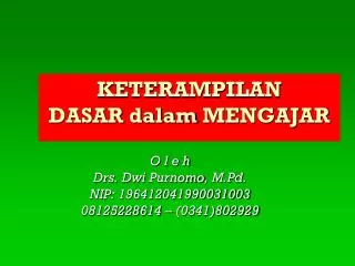 keterampilan dasar dalam mengajar