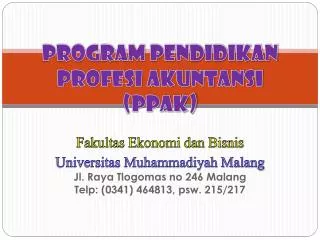 program pendidikan profesi akuntansi ppak