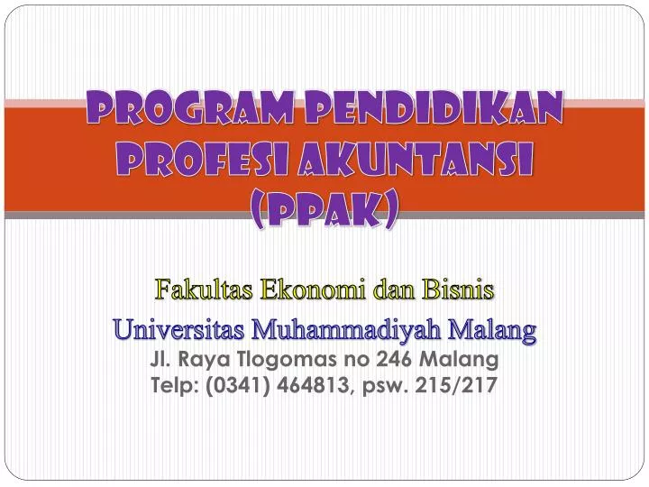 program pendidikan profesi akuntansi ppak