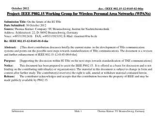 Project: IEEE P802.15 Working Group for Wireless Personal Area Networks (WPANs)