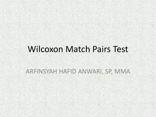 wilcoxon match pairs test