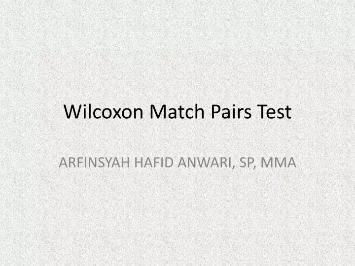 wilcoxon match pairs test
