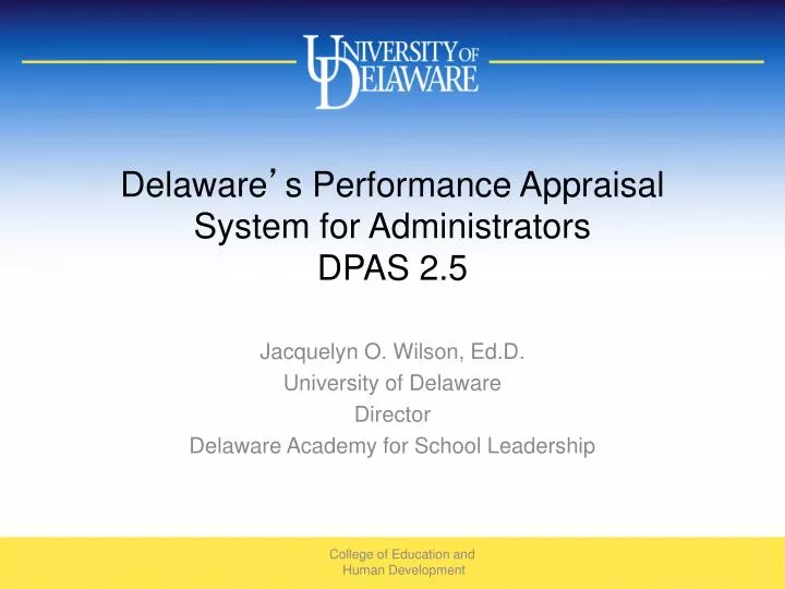 delaware s performance appraisal system for administrators dpas 2 5
