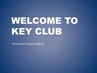 Welcome to Key Club