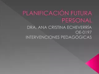 planificaci n futura personal
