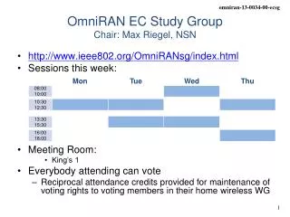 OmniRAN EC Study Group Chair: Max Riegel, NSN