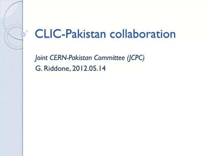 clic pakistan collaboration