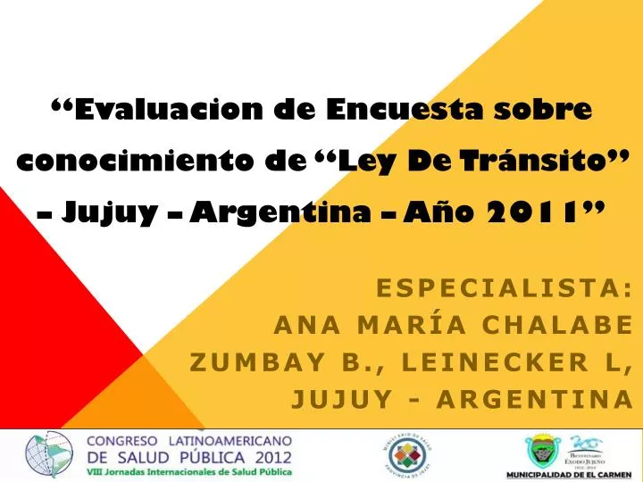 evaluacion de encuesta sobre conocimiento de ley de tr nsito jujuy argentina a o 2011