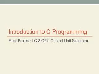 introduction to c programming