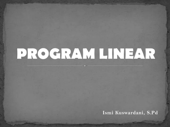 program linear
