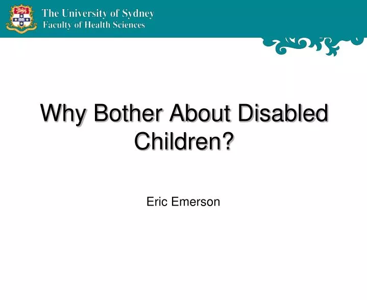 why bother about disabled children