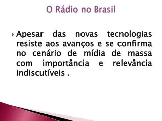 o r dio no brasil