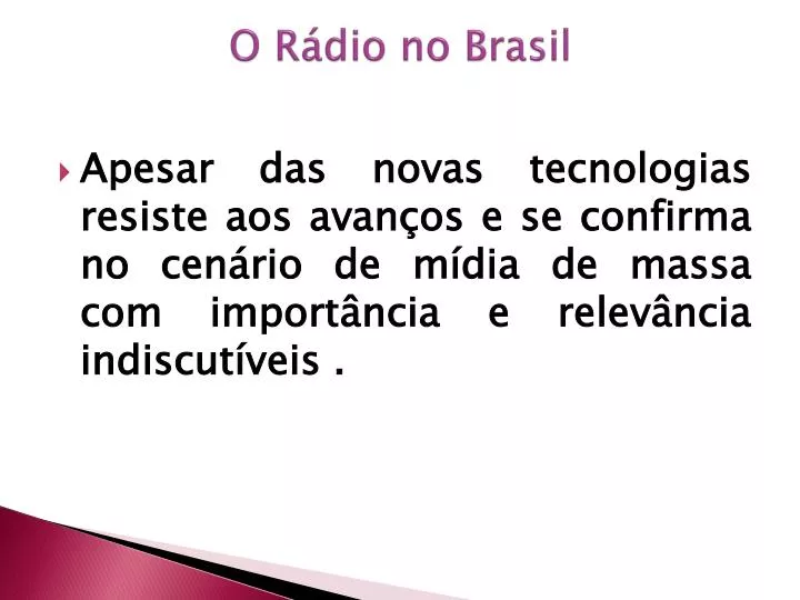 o r dio no brasil