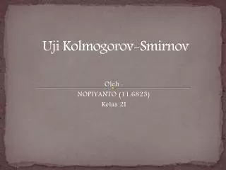 uji kolmogorov smirnov