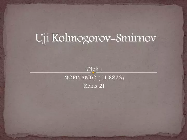 uji kolmogorov smirnov