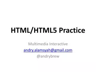 HTML/HTML5 Practice