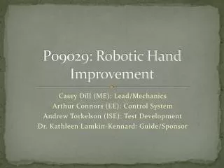 P09029: Robotic Hand Improvement