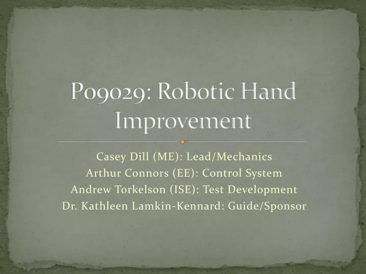 p09029 robotic hand improvement