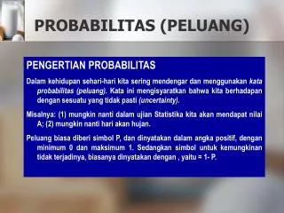 probabilitas peluang