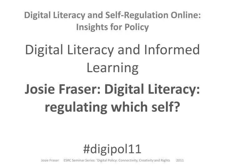 digital literacy and self regulation online insights for policy